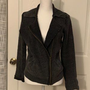 Free People Black Asymmetrical Zip Jacket